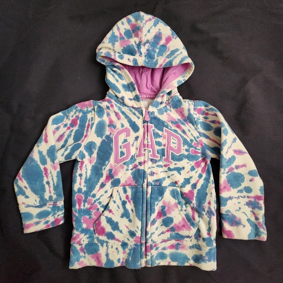 GAP Other - Baby Gap Logo Print Zip Hoodie Pink Blue White Girls 3 Years